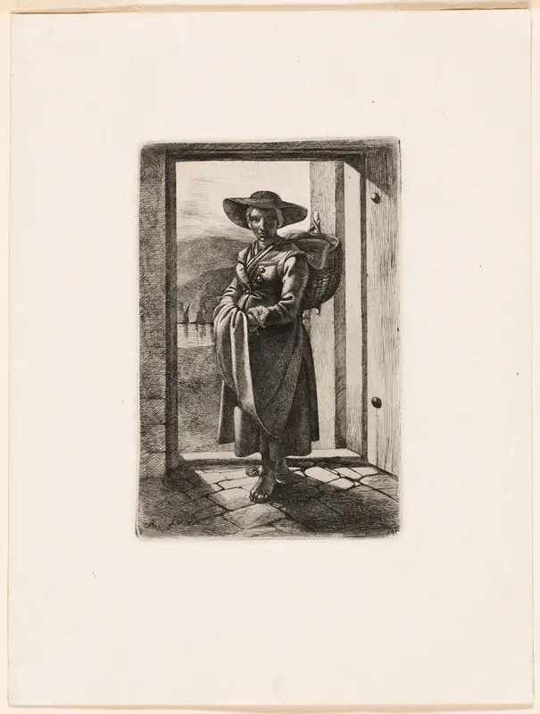 The Hungarian Woman Standing in the Door Wall Art by Johann Adam Klein - High-Resolution Digital Print