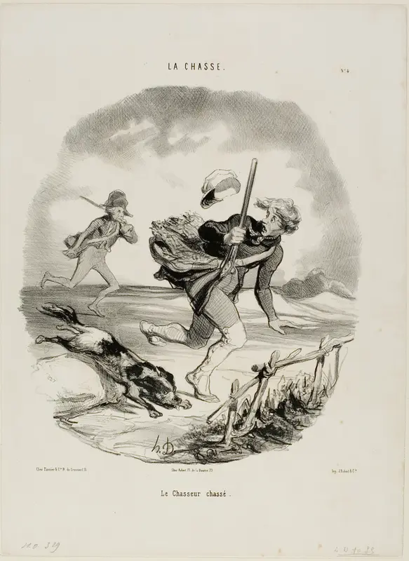 The hunted hunter, plate 4 from La Chasse
