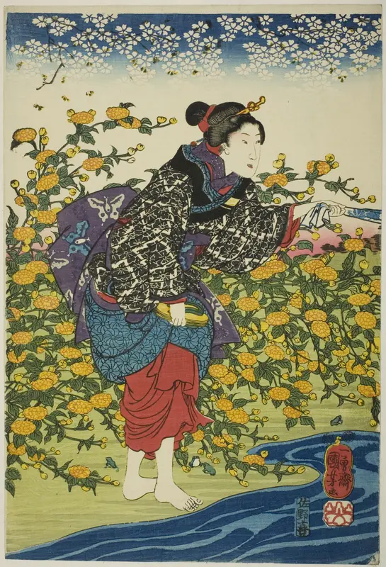 The Ide Jewel River in Yamashiro Province (Yamashiro kuni Ide no Tamagawa), from an untitled series of the Six Jewel Rivers
