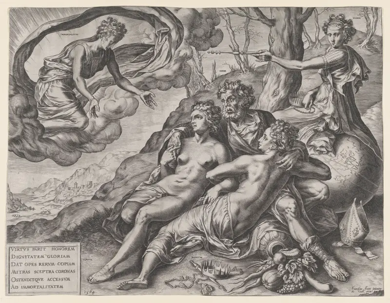 The Immortal Rewards of Virtue Wall Art by Cornelis Cort - High-Resolution Digital Print