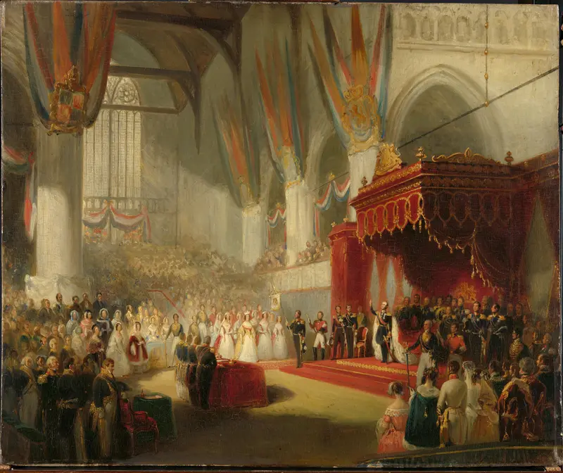 The Inauguration of King William II in the Nieuwe Kerk in Amsterdam on 28 November 1840 Wall Art by Unknown - High-Resolution Digital Print