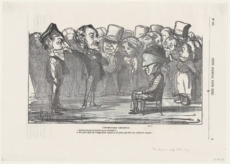 The incomparable somnabulist," from 'Memories of the celebration at St. Cloud,' published in Le Petit Journal pour Rire, September 16, 1865 Wall Art by Honoré Daumier - High-Resolution Digital Print