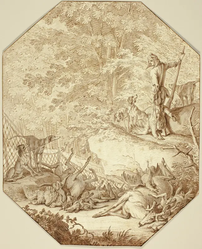 The Industrious Hunter, in Spring Wall Art by Johann Elias Ridinger - High-Resolution Digital Print