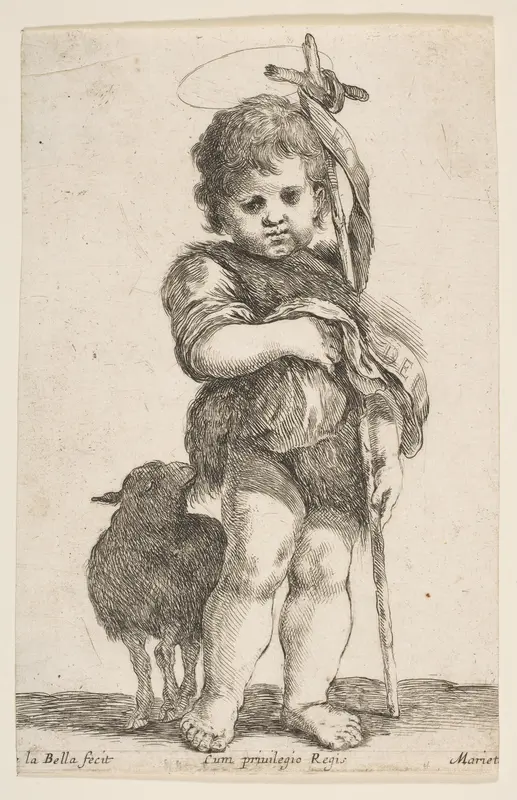 The Infant St. John the Baptist Holding up His Robe Wall Art by Stefano della Bella - High-Resolution Digital Print