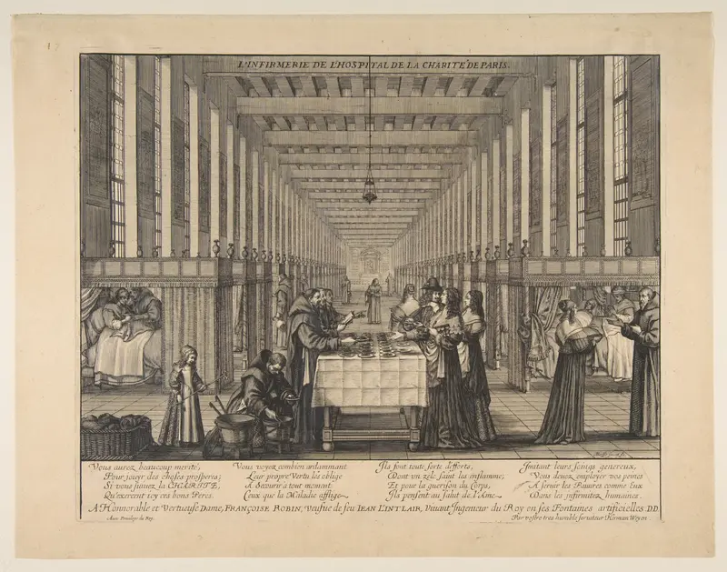 The Infirmary of the Hospital of Charity Wall Art by Abraham Bosse - High-Resolution Digital Print