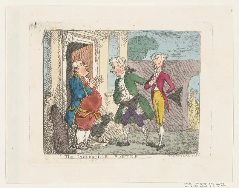The Inflexible Porter Wall Art by Thomas Rowlandson - High-Resolution Digital Print