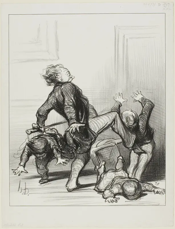 The Influence of the Peace Congress. “Oh you scoundrels, you are fighting again... you still don't know that man should live in peace and be master of himself,” plate 8 from Actualités