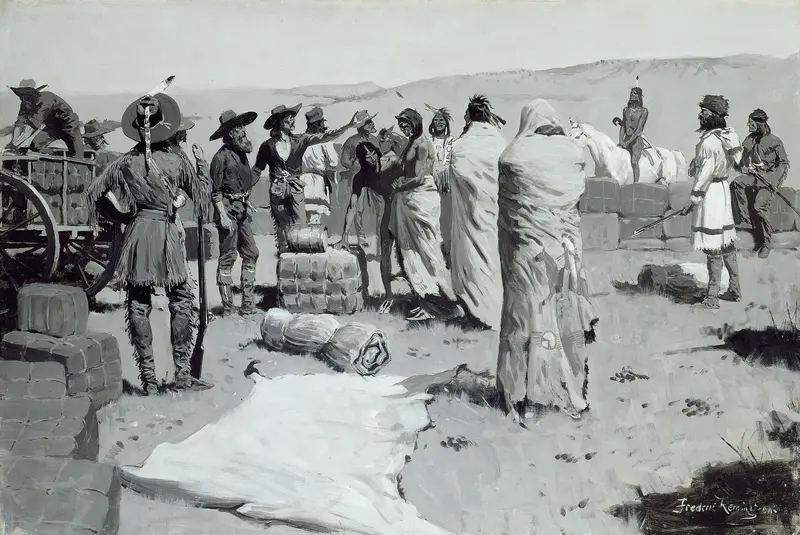 The Interpreter Waved at the Youth Wall Art by Frederic Remington - High-Resolution Digital Print