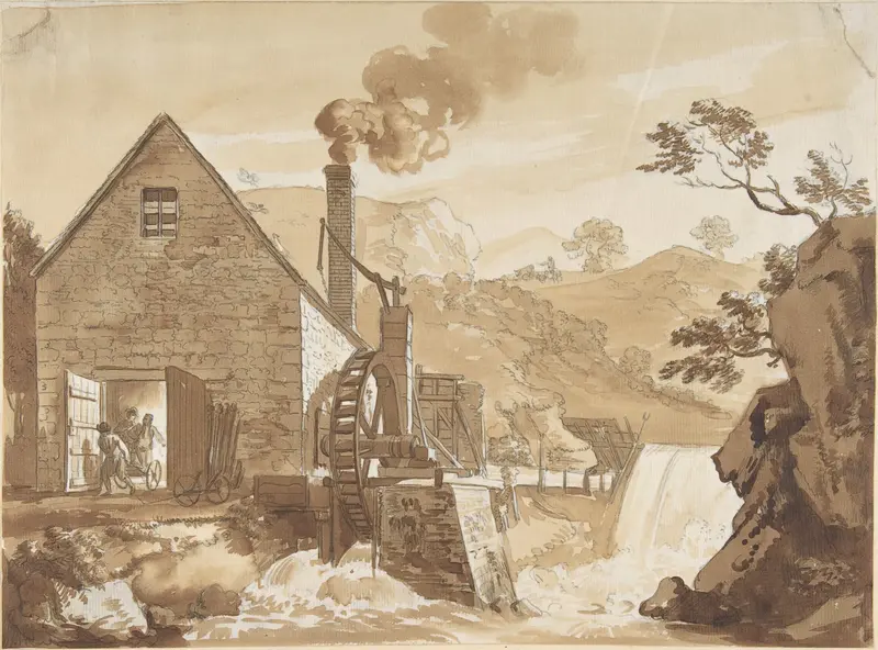 The Iron Forge between Dolgelli and Barmouth, Merioneth Shire Wall Art by Paul Sandby - High-Resolution Digital Print