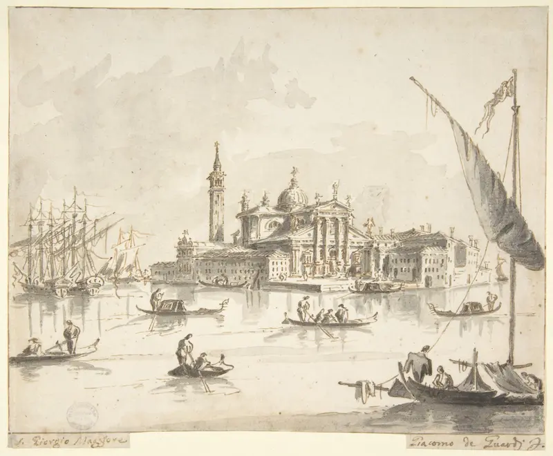 The Island of San Giorgio Maggiore, Venice Wall Art by Giacomo Guardi - High-Resolution Digital Print