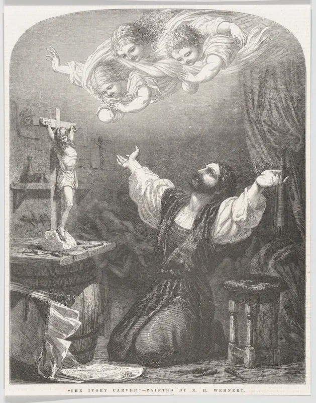The Ivory Carver, from "Illustrated London News" Wall Art by William James Linton - High-Resolution Digital Print