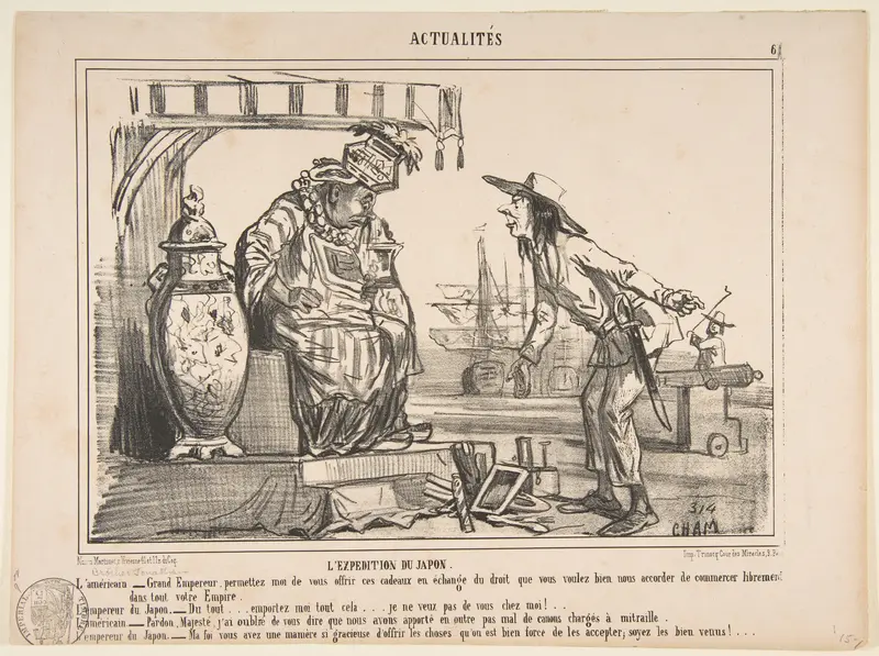 The Japan Expedition, from Actualités, published in Le Charivari Wall Art by CHAM (Amédée Charles Henri, Comte de Noé) - High-Resolution Digital Print