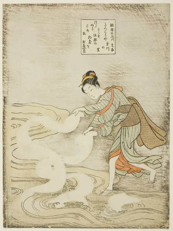 The Jewel River at Chofu (Chofu no Tamagawa), from an untitled series of Six Jewel Rivers Wall Art by Suzuki Harunobu - High-Resolution Digital Print