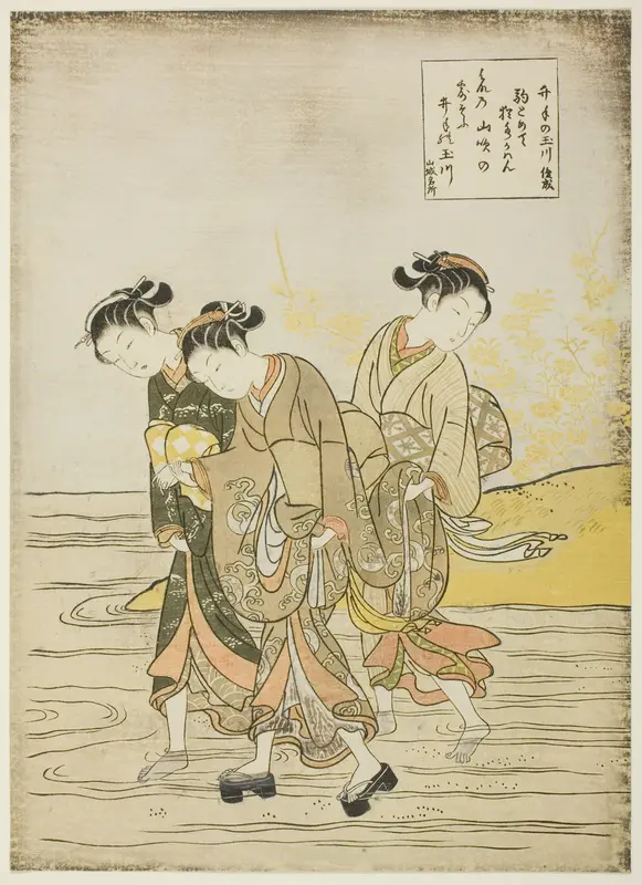The Jewel River at Ide (Ide no Tamagawa), from an untitled series of Six Jewel Rivers Wall Art by Suzuki Harunobu - High-Resolution Digital Print