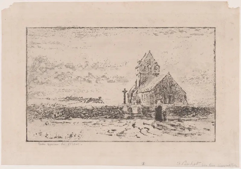 The Jobourg Church Wall Art by Félix-Hilaire Buhot - High-Resolution Digital Print