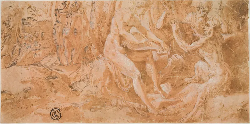 The Judgement of Midas: Apollo and Pan Wall Art by Circle of Jacopo Zanguidi Bertoja - High-Resolution Digital Print