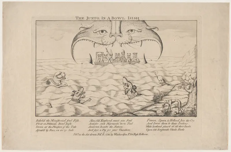 The Junto in a Bowl Dish Wall Art by Anonymous, British, 18th century - High-Resolution Digital Print