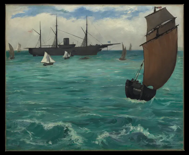 The "Kearsarge" at Boulogne Wall Art by Edouard Manet - High-Resolution Digital Print