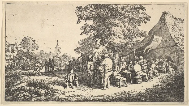 The Kermess Under the Great Tree Wall Art by Adriaen van Ostade - High-Resolution Digital Print