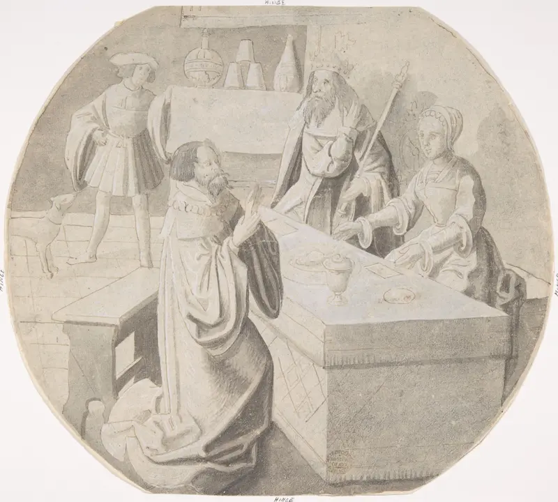 The King and Haman at Esther's Banquet of Wine Wall Art by Pseudo-Aert Ortkens - High-Resolution Digital Print