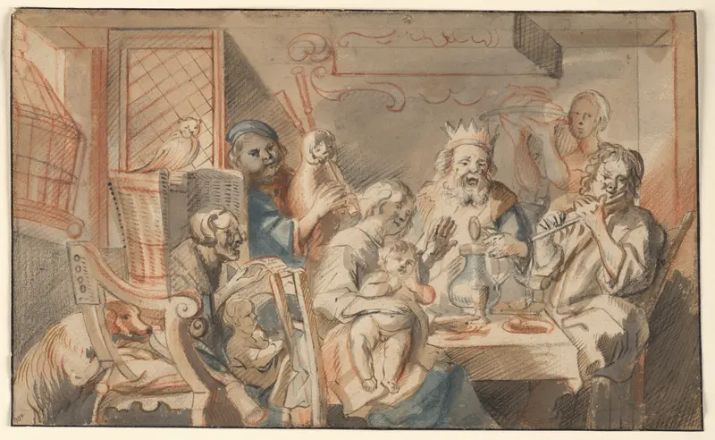 The King Drinks Wall Art by Jacob Jordaens - High-Resolution Digital Print