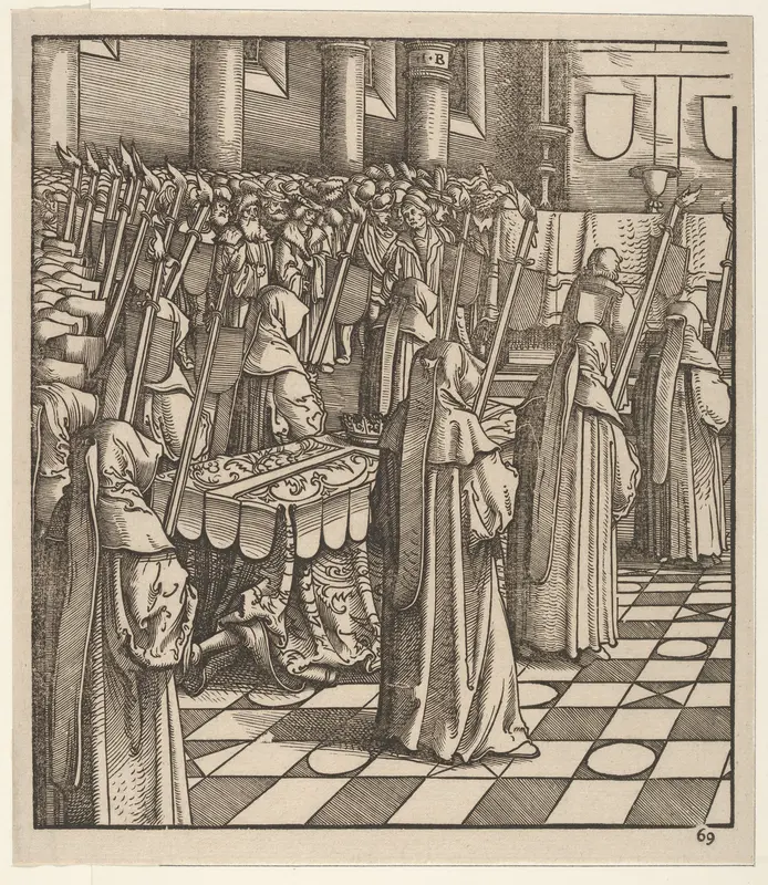 The King of Feuereisen and His Only Daughter, from Der Weisskunig Wall Art by Hans Burgkmair - High-Resolution Digital Print