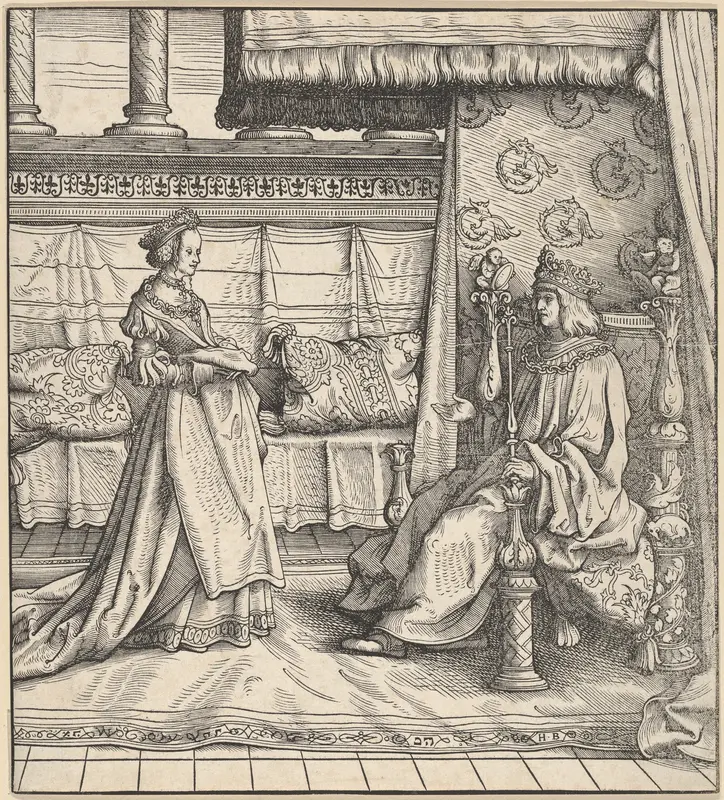 The King of Feuereisen and His Only Daughter, from "Der Weisskunig" Wall Art by Hans Burgkmair - High-Resolution Digital Print