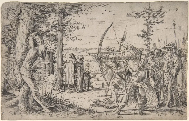 The King's Sons Shooting at Their Father's Corpse Wall Art by Anonymous, German, 16th century - High-Resolution Digital Print