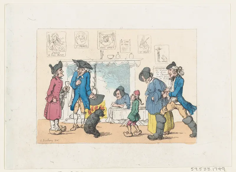 The Kitchen of a French Post House Wall Art by Thomas Rowlandson - High-Resolution Digital Print