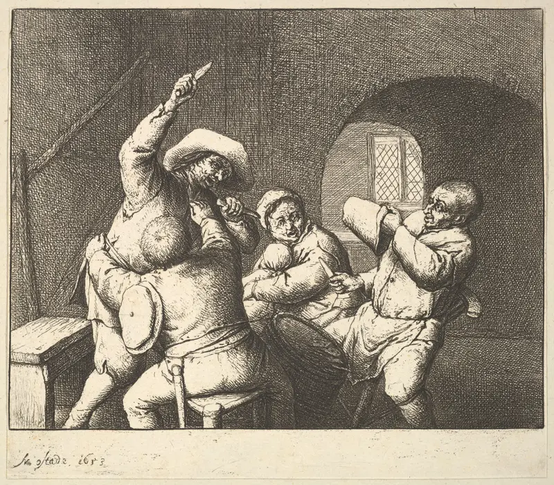 The Knife Thrust Wall Art by Adriaen van Ostade - High-Resolution Digital Print