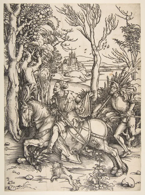 The Knight and Man-at-arms Wall Art by Albrecht Dürer - High-Resolution Digital Print