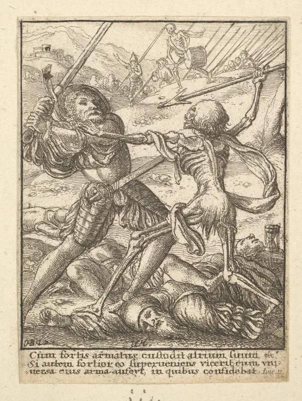 The Knight, from "Dance of Death" Wall Art by Wenceslaus Hollar - High-Resolution Digital Print