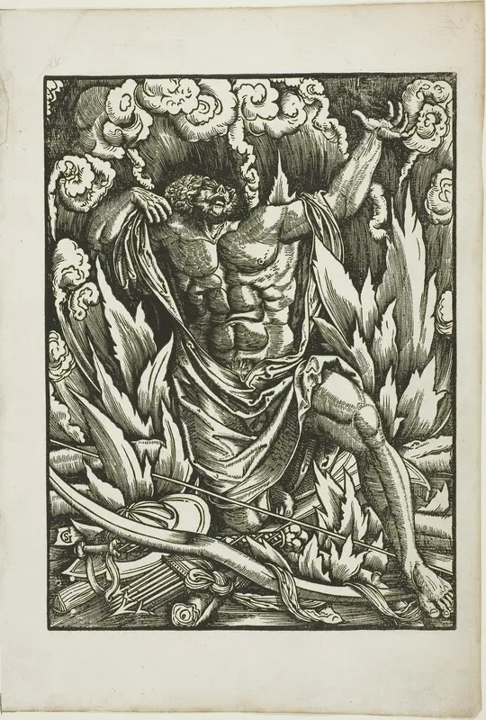 The Labors of Hercules: Hercules on the Pyre Wall Art by Gabriel Salmon - High-Resolution Digital Print