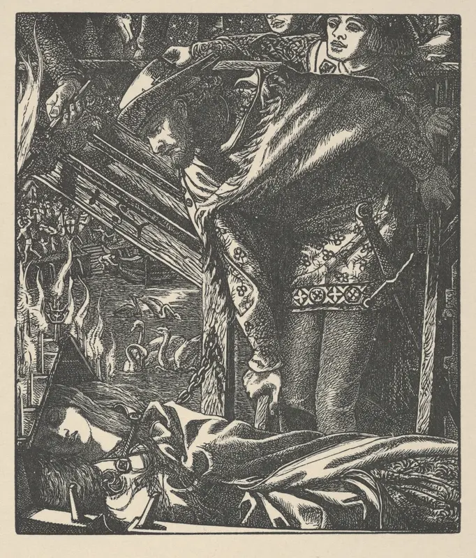 The Lady of Shalott (from Tennyson's Poems, New York, 1903) Wall Art by Dante Gabriel Rossetti - High-Resolution Digital Print