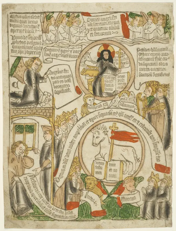 The Lamb Receiving the Sealed Book, folio C from The Apocalypse Wall Art by Unknown artist - High-Resolution Digital Print