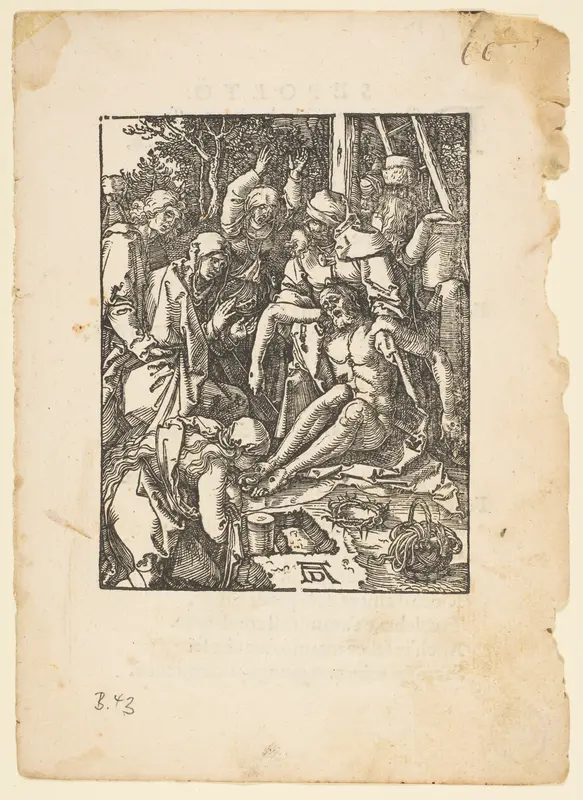 The Lamentation, from "The Small Passion", edition Venice Wall Art by Albrecht Dürer - High-Resolution Digital Print