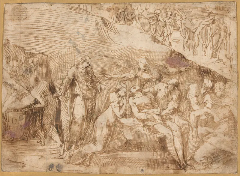 The Lamentation of Christ (recto and verso) Wall Art by Polidoro da Caravaggio - High-Resolution Digital Print
