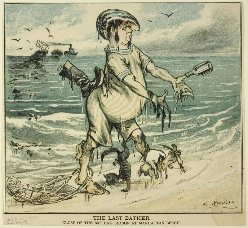 The Last Bather, from Puck Wall Art by Joseph Keppler - High-Resolution Digital Print