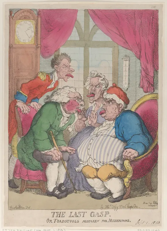 The Last Gasp, or Toadstools Mistaken for Mushrooms Wall Art by Thomas Rowlandson - High-Resolution Digital Print