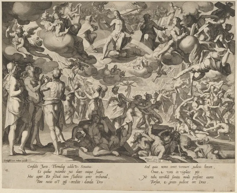 The Last Judgment, plate 13 from "Thronus Justitiae, tredecim pulcherrimus tabulis..." Wall Art by Willem van Swanenburg - High-Resolution Digital Print