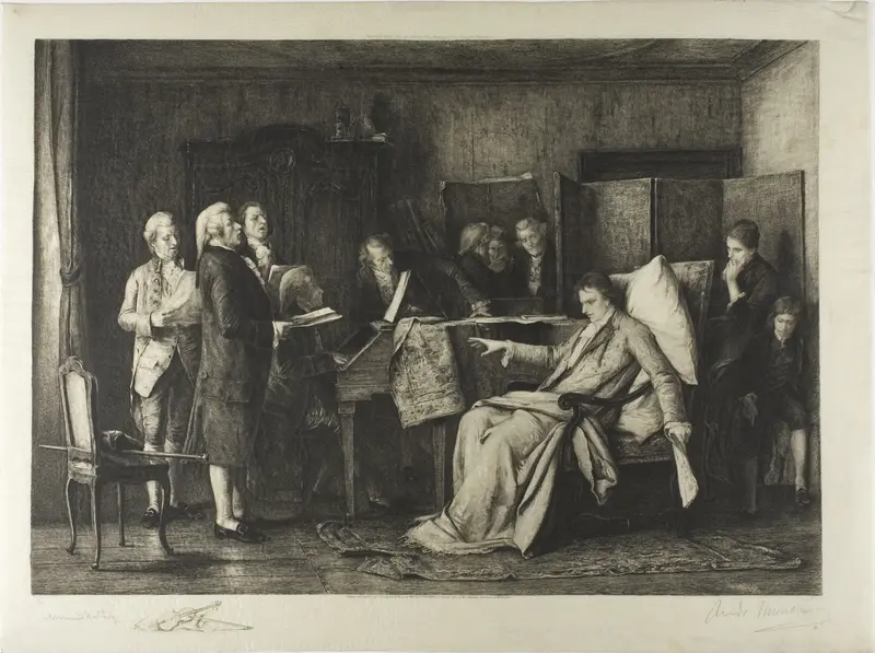 The Last Moments of Mozart Wall Art by Armand Mathey-Doret - High-Resolution Digital Print