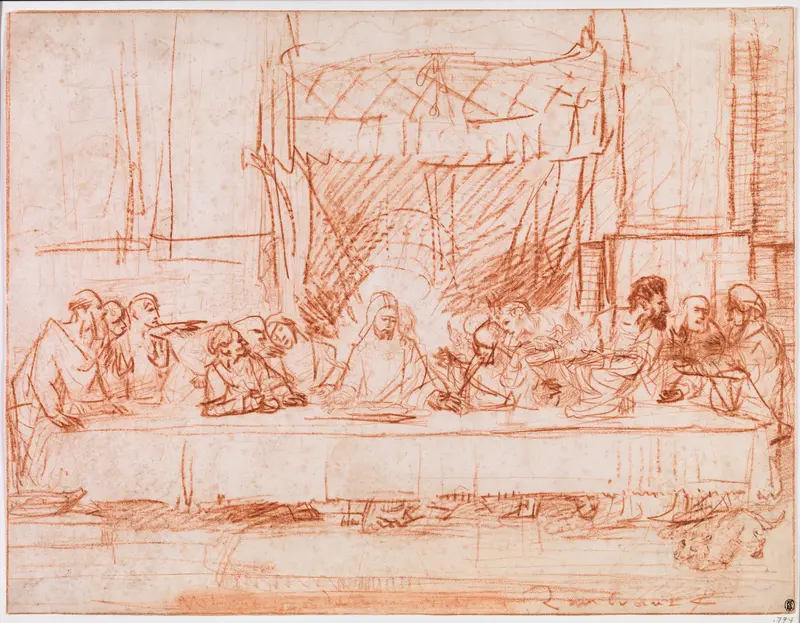 The Last Supper, after Leonardo da Vinci Wall Art by Rembrandt (Rembrandt van Rijn) - High-Resolution Digital Print