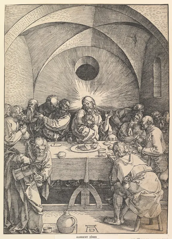 The Last Supper, from "The Large Passion" Wall Art by Albrecht Dürer - High-Resolution Digital Print