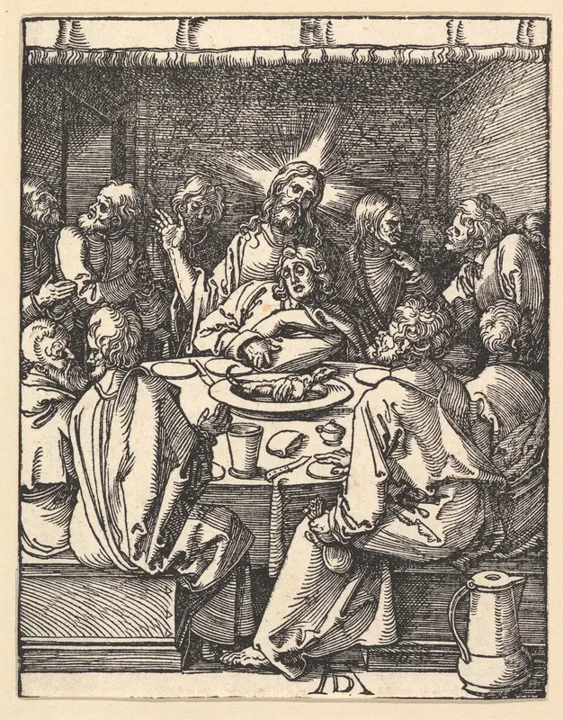 The Last Supper, from "The Small Passion" Wall Art by Albrecht Dürer - High-Resolution Digital Print
