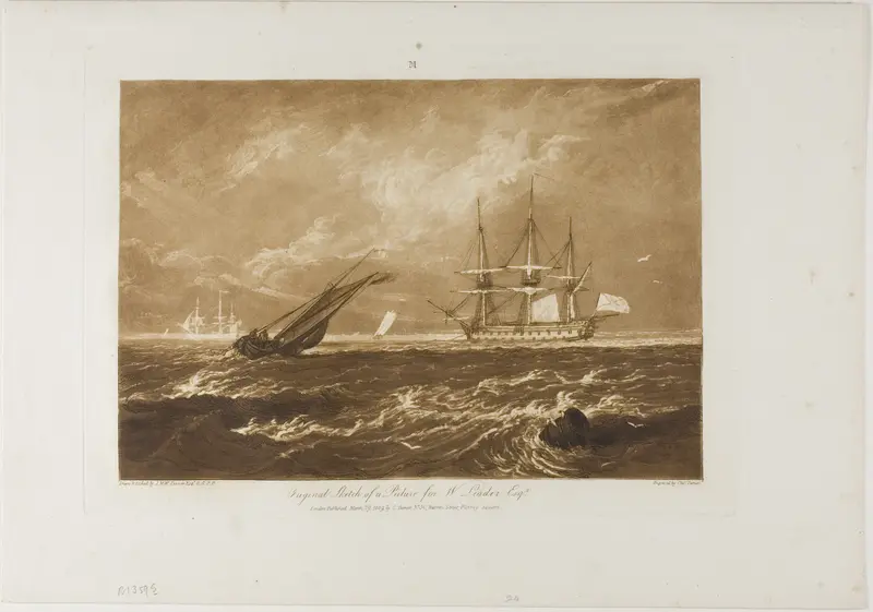 The Leader Sea Piece, plate 20 from Liber Studiorum Wall Art by Joseph Mallord William Turner - High-Resolution Digital Print