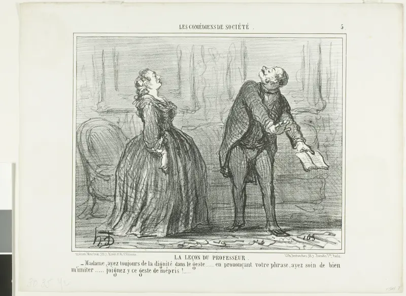 The Lesson of the Professor, plate five from Les Comédiens de Société
