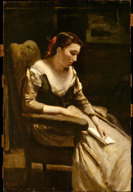 The Letter Wall Art by Camille Corot - High-Resolution Digital Print
