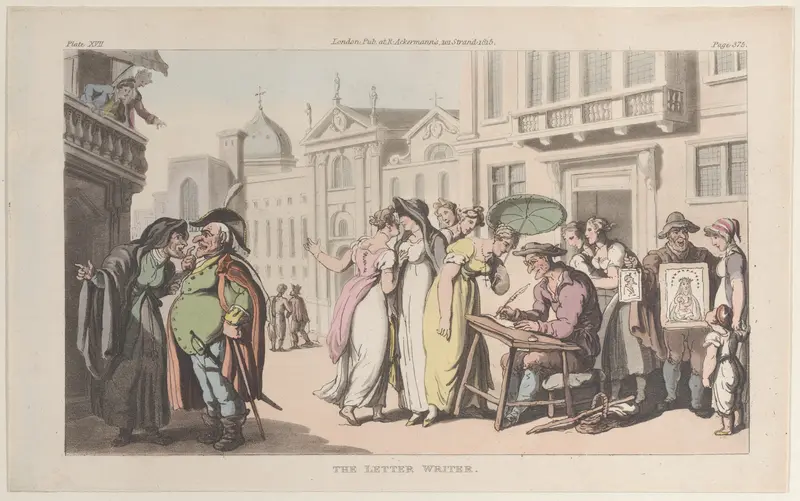 The Letter Writer Wall Art by Thomas Rowlandson - High-Resolution Digital Print