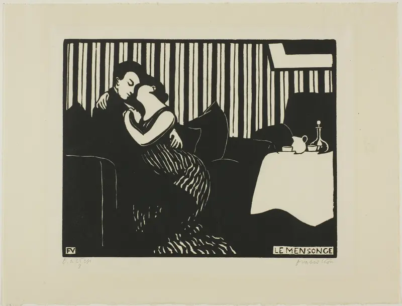 The Lie, plate one from Intimacies Wall Art by Félix Edouard Vallotton - High-Resolution Digital Print