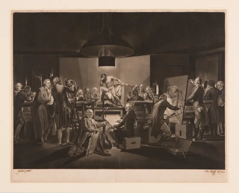 The Life Class of the Vienna Academy Wall Art by Johann Jacobe - High-Resolution Digital Print